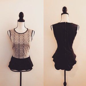 ❤️HP❤️Hi-lo Black & Snake Peplum Top - Brand New